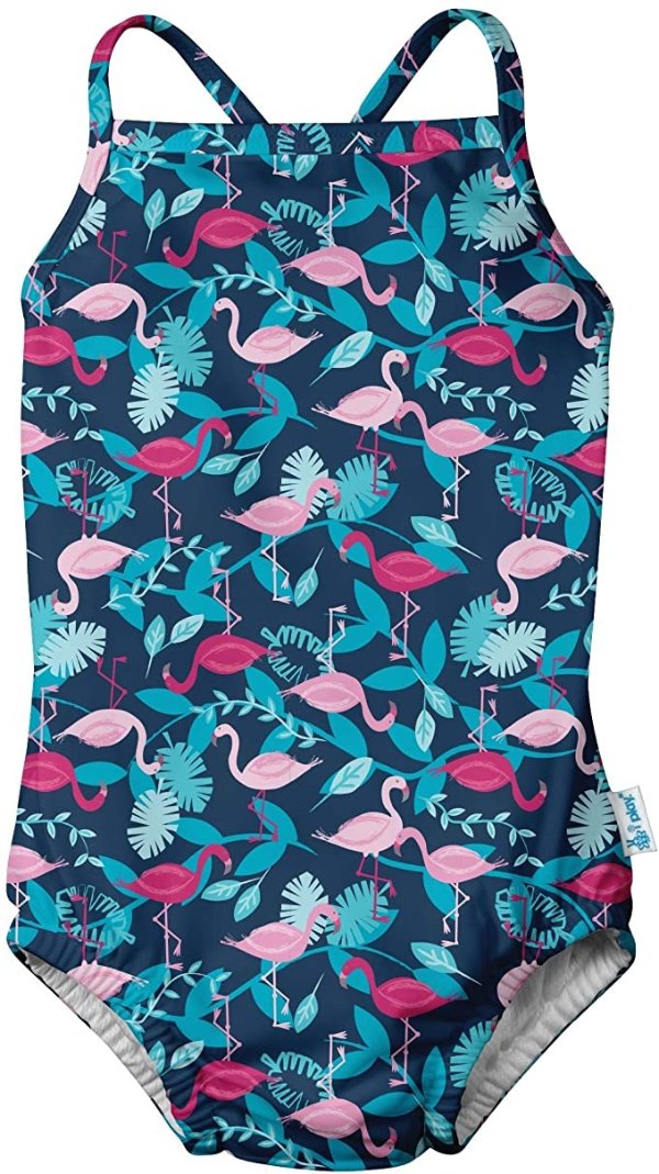 by green sprouts Girls' One-Piece Swimsuit with Built in Reusable Swim Diaper