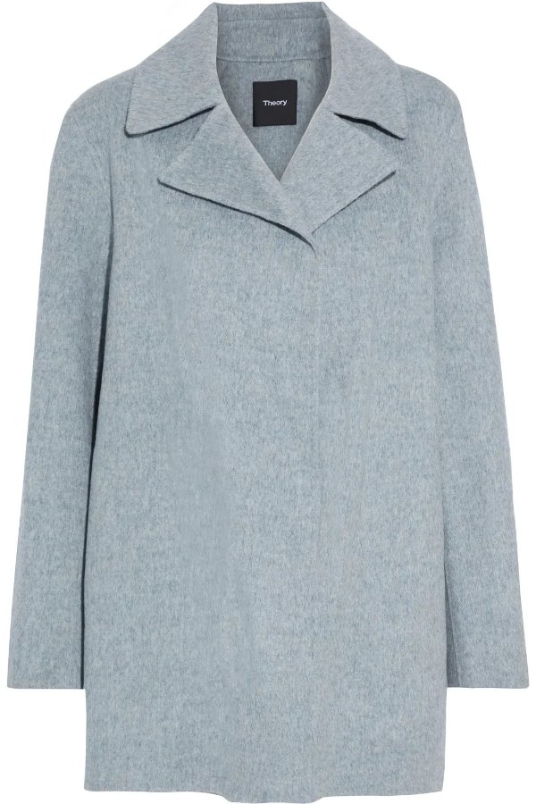 Overlay wool and cashmere-blend felt coat