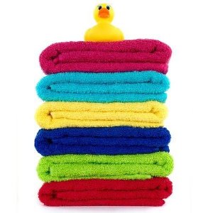 5 Pack: Northpoint Jacquard Textured 100% Cotton Bath Towels -in Assorted Colors