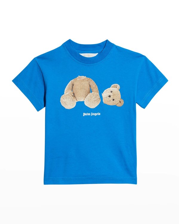 Boy's Bear Logo Cotton Graphic T-Shirt, Size 4-10