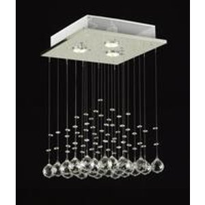 Modern Chandelier Rain Drop Lighting Crystal Ball Fixture Pendant Ceiling Lamp H18 X W12, 3 Lights