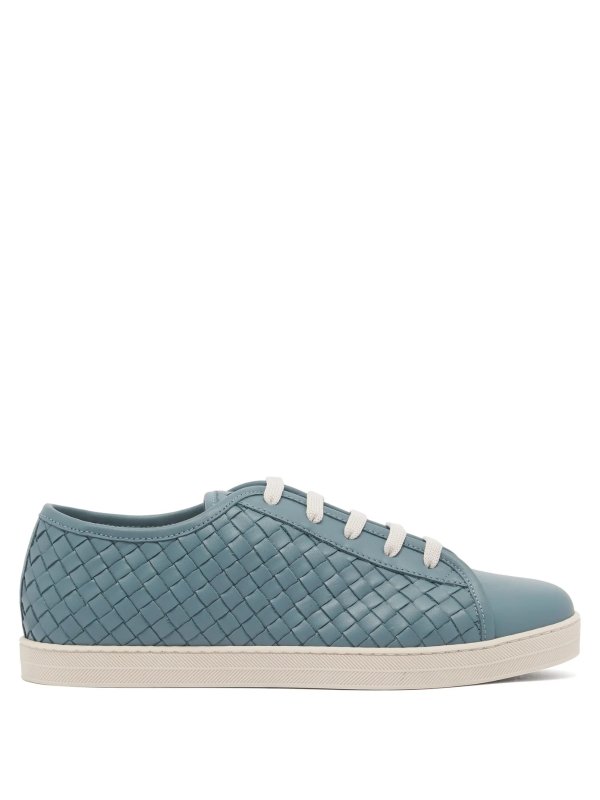 Intrecciato low-top leather trainers