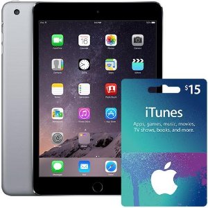 iPad Mini 3 WiFi 16GB + $15 iTunes礼卡