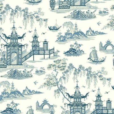 Floral Pagoda Wallpaper Design