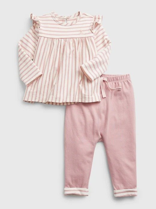 Baby 100% Organic Cotton Stripe Outfit Set