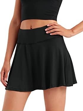 Stelle Women's High Waisted Tennis Skirts Golf Skorts with Inner Shorts for Athletic Running Workout Sports