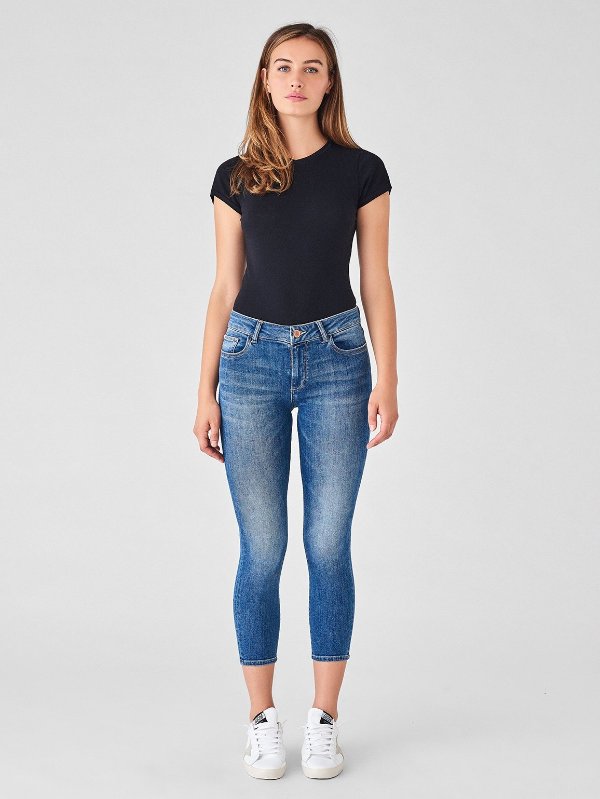 Florence Crop Mid Rise Skinny | Everglade