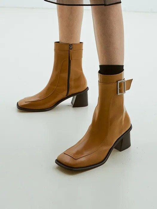 60mm Judd Square Toe Ankle Boots (Brown)