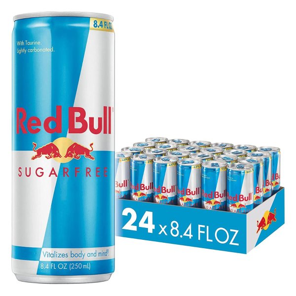 Red Bull Energy Drink, Sugar Free, 8.4 Fl Oz (24 Pack)