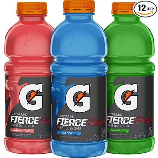 Fierce Thirst Quencher, Variety Pack, 20 Ounce Bottles (Pack of 12)