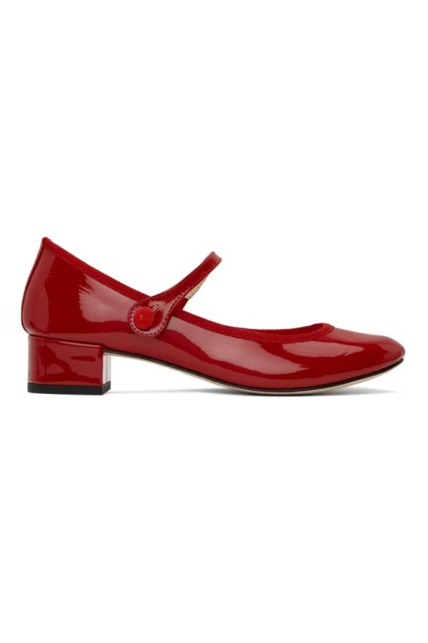 红色 Rose 玛丽珍鞋