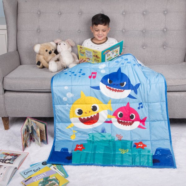 Kids Weighted Blanket, Super Soft Plush Bedding, 36" x 48" 4.5lbs, Blue