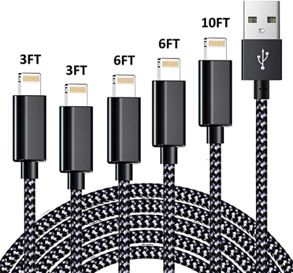 JR TECHNIK iPhone Charger, Lightning Cable MFi Certified High-Speed Charging Cord Lightning to USB A iPhone Charger Cable