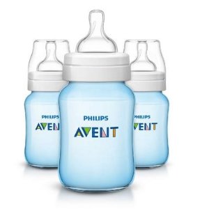 Philips AVENT Classic Plus BPA Free Polypropylene Bottles, Blue, 9 Ounce (Pack of 3)