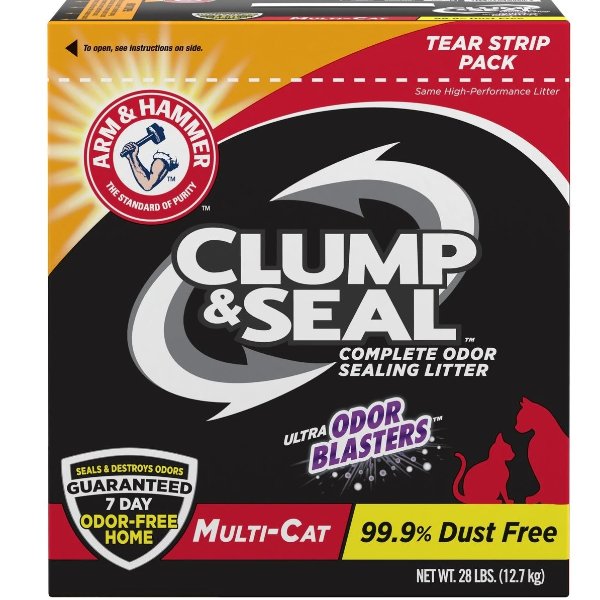 LITTER Clump & Seal Multi-Cat Scented Clumping Clay Cat Litter, 28-lb box - Chewy.com
