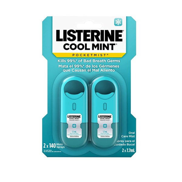 Pocketmist Cool Mint Oral Care Mist to Get Rid Of Bad Breath, 2 Pack