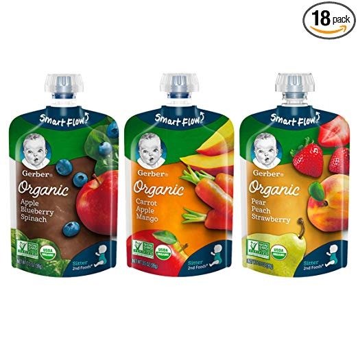 Organic 2nd Foods Baby Food Purees, Fruit & Veggie Variety Pack 1, 3.5 Ounces Each, 18 Count