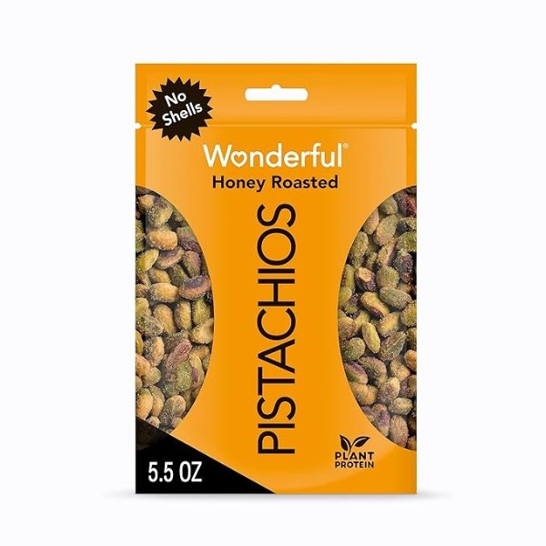 , No Shells, Honey Roasted, 5.5 Ounce Resealable Pouch