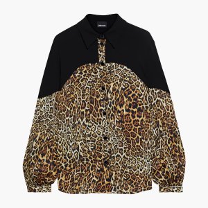 Just Cavalli 豹纹拼接衬衣