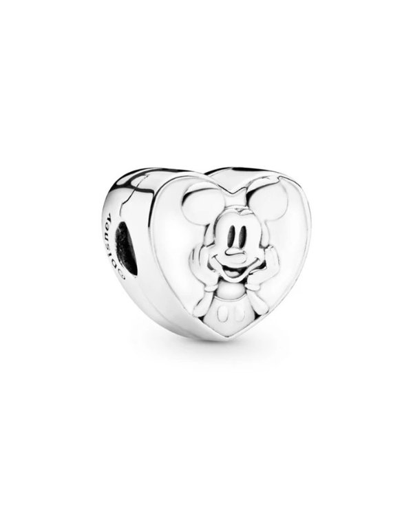 Pandora Jewelry Silver Disney Vintage Mickey Heart Charm