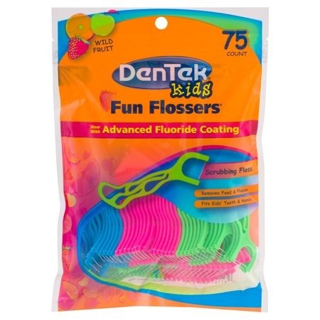 Kids Fun Flossers, Removes Food & Plaque, 75 Count