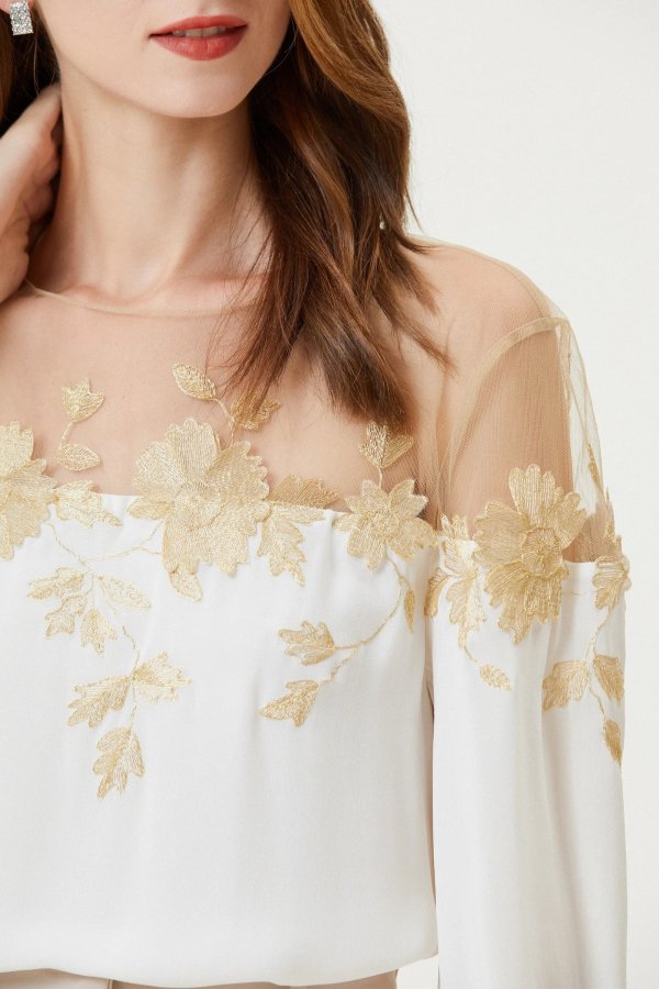 | Embroidered Silk Blouse