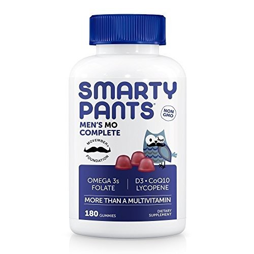 SmartyPants Men's Complete Gummy Vitamins: Multivitamin, CoQ10, Lycopene, Methyl B12, & Omega 3 EPA/DHA Fish Oil, 180 count (30 Day Supply)