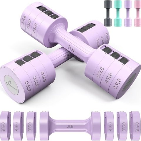 $34.01Adjustable Dumbbells Hand Weights Set: Sportneer 1 Pair 4 6 8 10lb (2-5lb Each) Free Weights Fast Adjust Dumbbell Weight Set of 2 for Women Men Home Gym Workout Strength Training Equipments