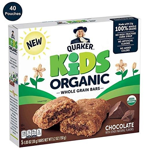 Kids Organic Multigrain Bars, Chocolate, 40 Bars, USDA Certified Organic