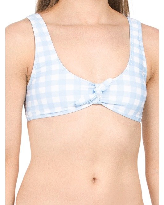 Crop Tie Knot Blue & White Swimsuit Collection | Women | Marshalls