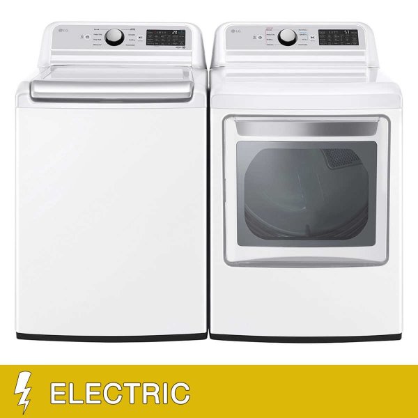 5.5 cu. ft. Top Load Washer with TurboWash3D and 7.3 cu. ft. ELECTRIC Dryer with EasyLoad Door