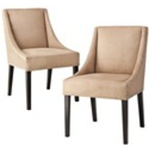 2 Cappuccino Nailhead Cutback Chairs
