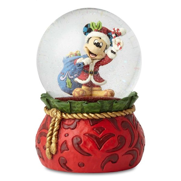 Santa Mickey Mouse ''Bringing Holiday Cheer'' Snowglobe by Jim Shore | shopDisney