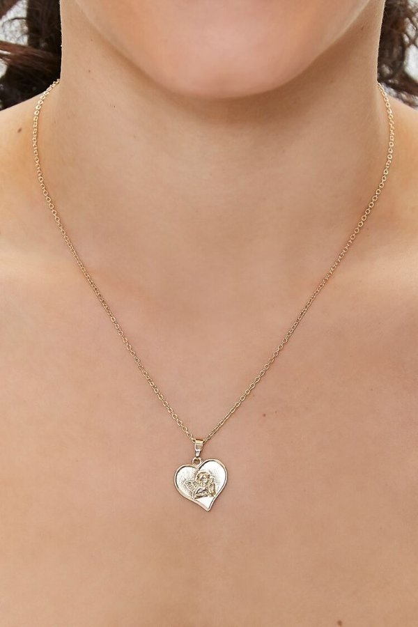 Cherub Heart Pendant Necklace