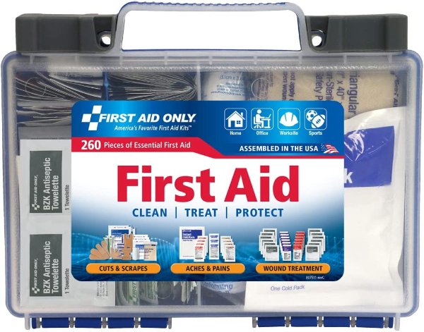 260 Piece All-Purpose First Aid Kit, OSHA Compliant
