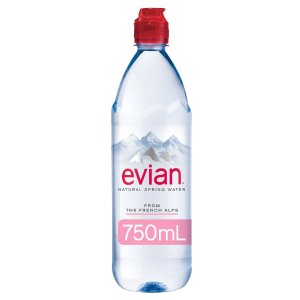 evian Natural Spring Water, One Case of 12 Individual 750 ml (25.4 oz.) Bottles