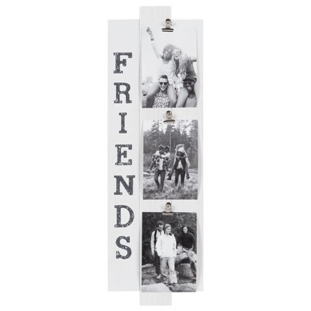 7" x 22" Friends Clip Collage, White Slat