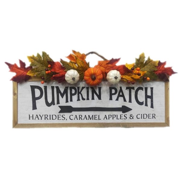 12 in. H Harvest Pumpkin Patch Fall Wood Decor
