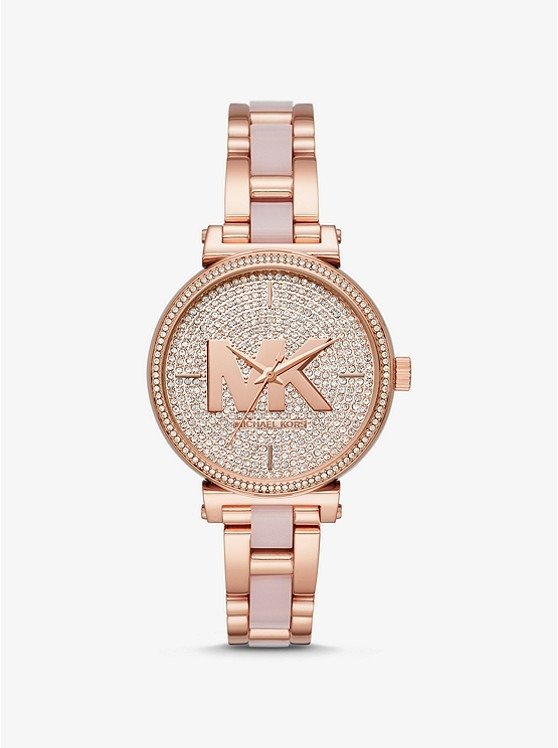 Sofie Pave Rose Gold-Tone and Acetate Watch