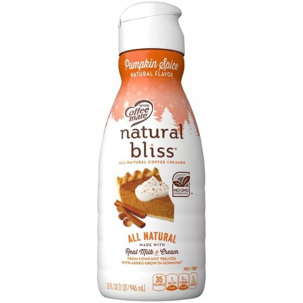 Natural Bliss Pumpkin Spice Coffee Creamer - 1qt