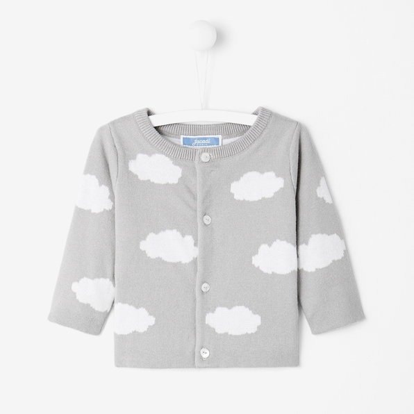 Baby boy cardigan with cloud print