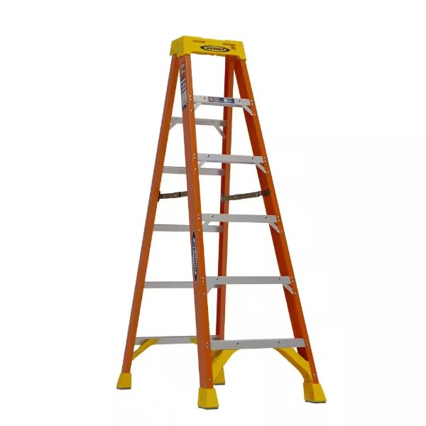 6 ft. Fiberglass Step Ladder (10 ft. Reach Height) with 300 lb. Load Capacity Type IA Duty Rating