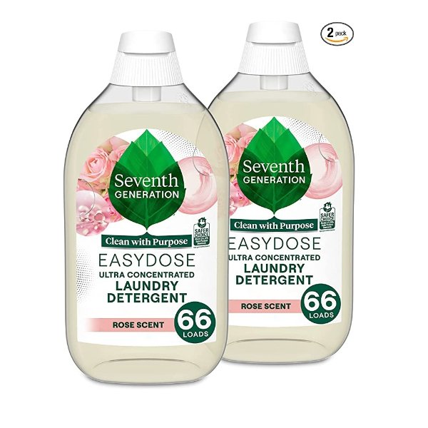 EasyDose Laundry Detergent Ultra Concentrated Rose Washing Detergent 23 oz, Pack of 2