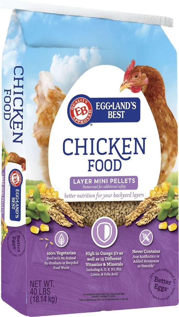 EGGLAND'S BEST 17% Protein Layer Mini-Pellets Chicken Feed, 40-lb bag - Chewy.com