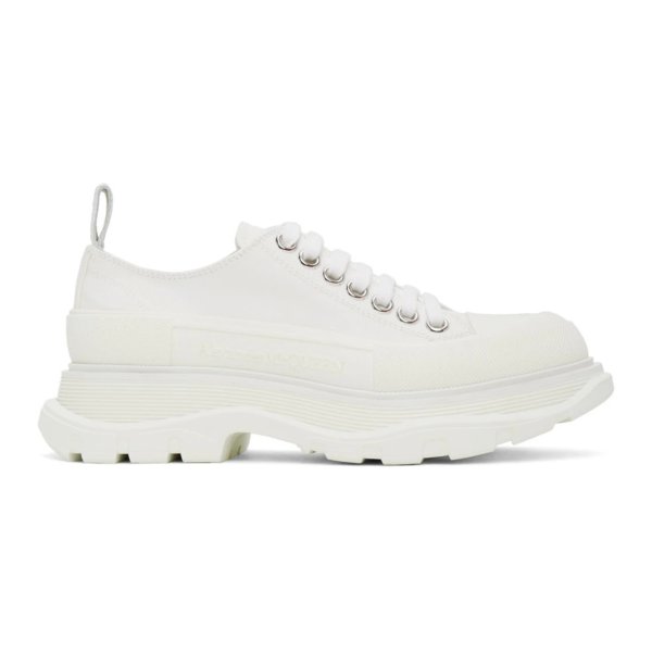 - White Tread Slick Platform Low Sneakers