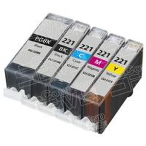 5 Pack of Compatible Ink Cartidges for Canon PGI220 & CLI221 Series