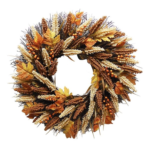 Bee & Willow™ 24-Inch Thanksgiving Heather Porch Wreath | Bed Bath & Beyond