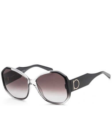 Ferragamo Women's Black Rectangular Sunglasses SKU: SF942S-6117007 UPC: 886895413909