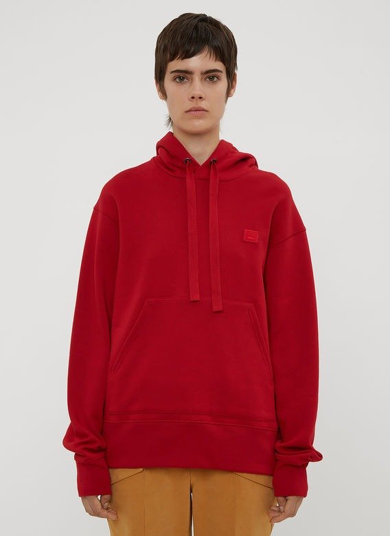 Hooded Ferris Face Sweater in Red | LN-CC