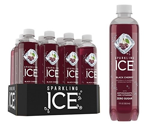 Black Cherry Sparkling Water, with Antioxidants and Vitamins, Zero Sugar, 17 Ounce Bottles (Pack of 12)